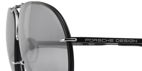 Porsche Design 8478 J Black/Silver Frame - Grey Polar + Silver Lenses - As Seen On Kris Jenner & Khloe Kardashian