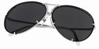 Porsche Design 8478 P White Frame - Dk Grey + Silver Lenses - As Seen On Kylie Jenner & Khloe Kardashian