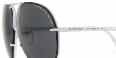 Porsche Design 8478 P White Frame - Dk Grey + Silver Lenses