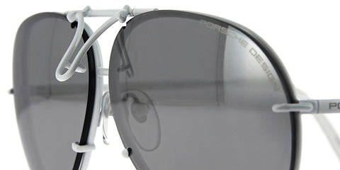 Porsche Design 8478 P White Frame - Dk Grey + Silver Lenses