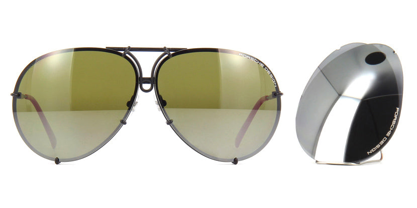 Porsche Design 8478 R VisionDrive Black Frame - Green Polar XTR + Silver Lenses