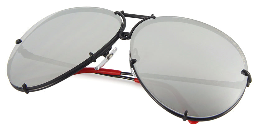 Porsche Design 8478 R VisionDrive Black Frame - Green Polar XTR + Silver Lenses