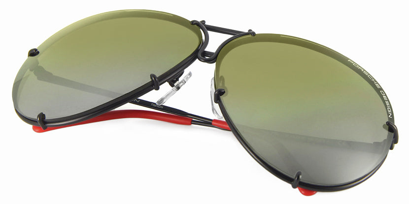 Porsche Design 8478 R VisionDrive Black Frame - Green Polar XTR + Silver Lenses