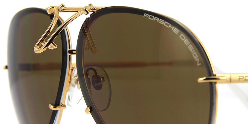 Porsche Design 8478 W Gold Frame - Grad Blue + Brown Lenses - As Seen On Shaughna Phillips & CeeLo Green