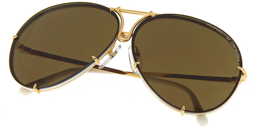 Porsche Design 8478 W Gold Frame - Grad Blue + Brown Lenses - As Seen On Shaughna Phillips & CeeLo Green