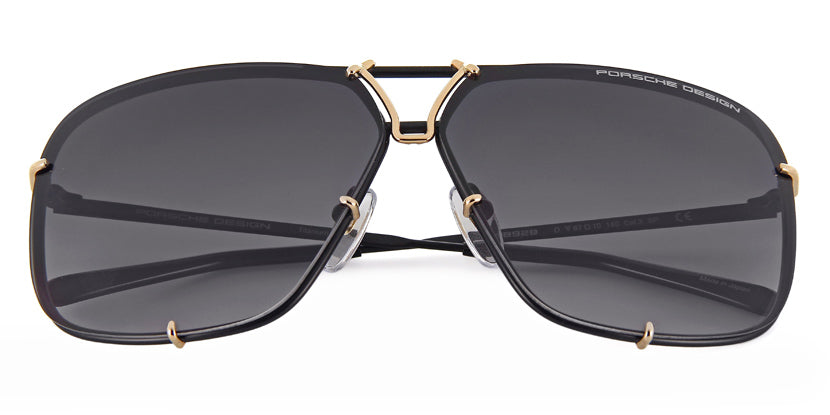 Porsche Design 8928 D Black & Gold Frame Interchangeable Grey Gradient Lenses