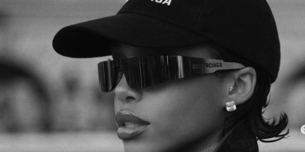 Lori Harvey Balenciaga BB0041S 002 Mono Rectangle Sunglasses