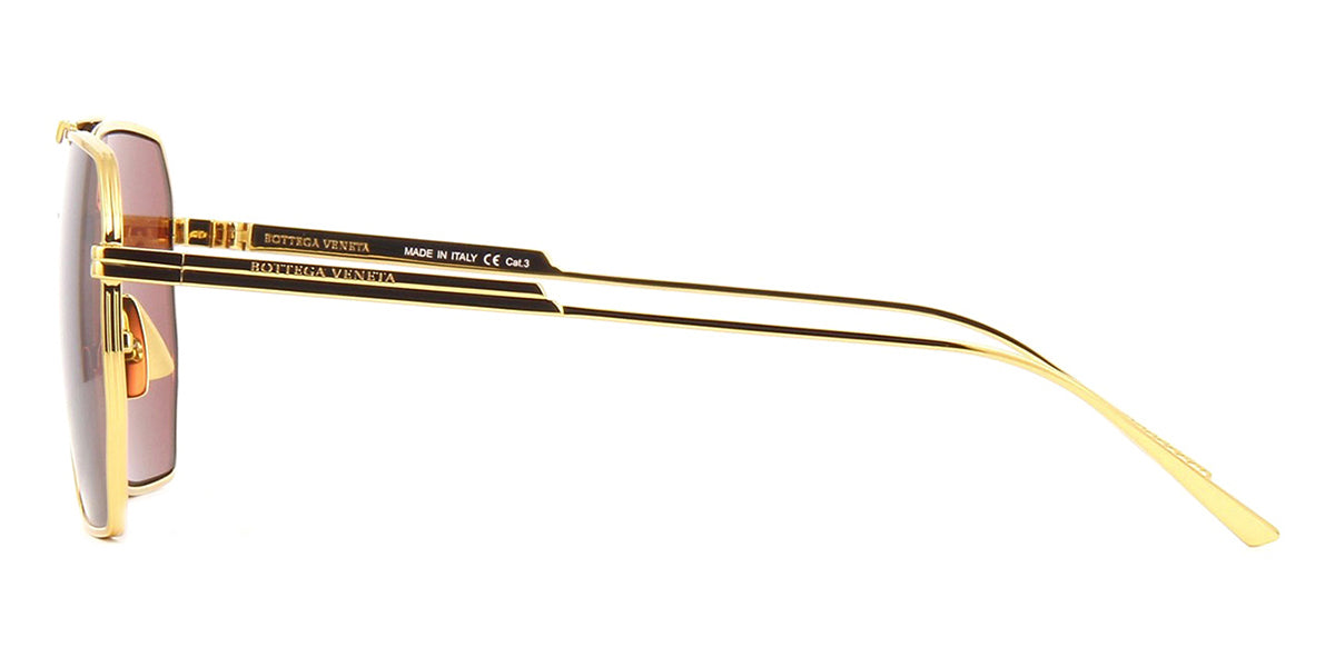 Bottega Veneta Metal Aviator Sunglasses - Gold Frame / Yellow Lens – Kith