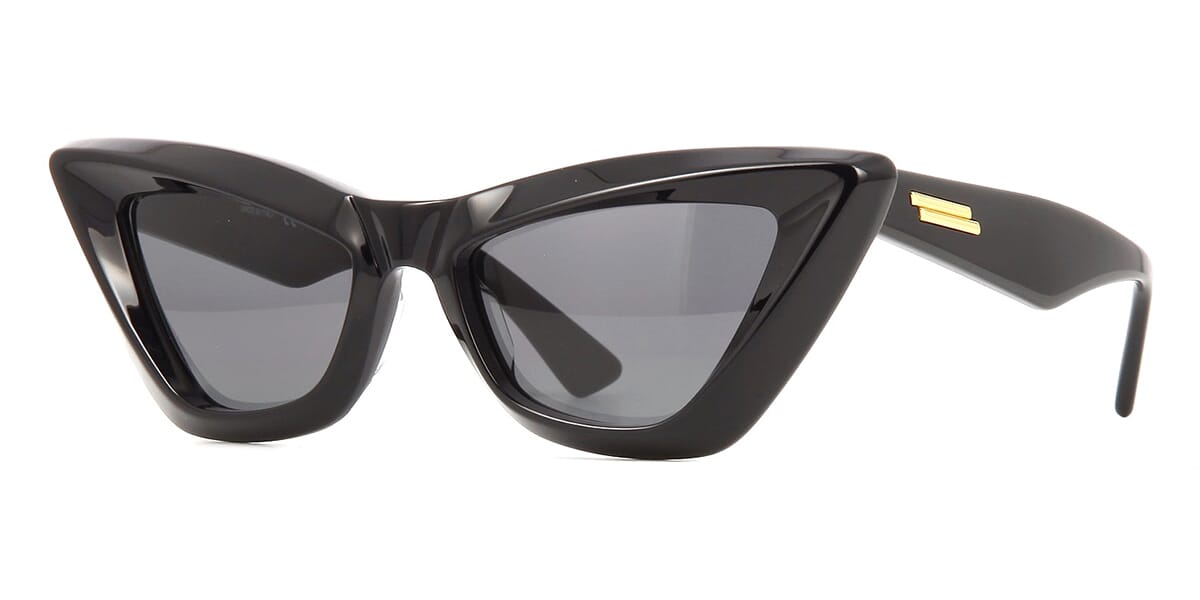 Bottega Veneta BV1101S Plastic Ladies Sunglasses, 001 - Black with Grey Lenses