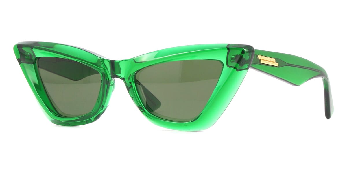 Bottega Veneta sculptured cat-eye edgy green sunglasses