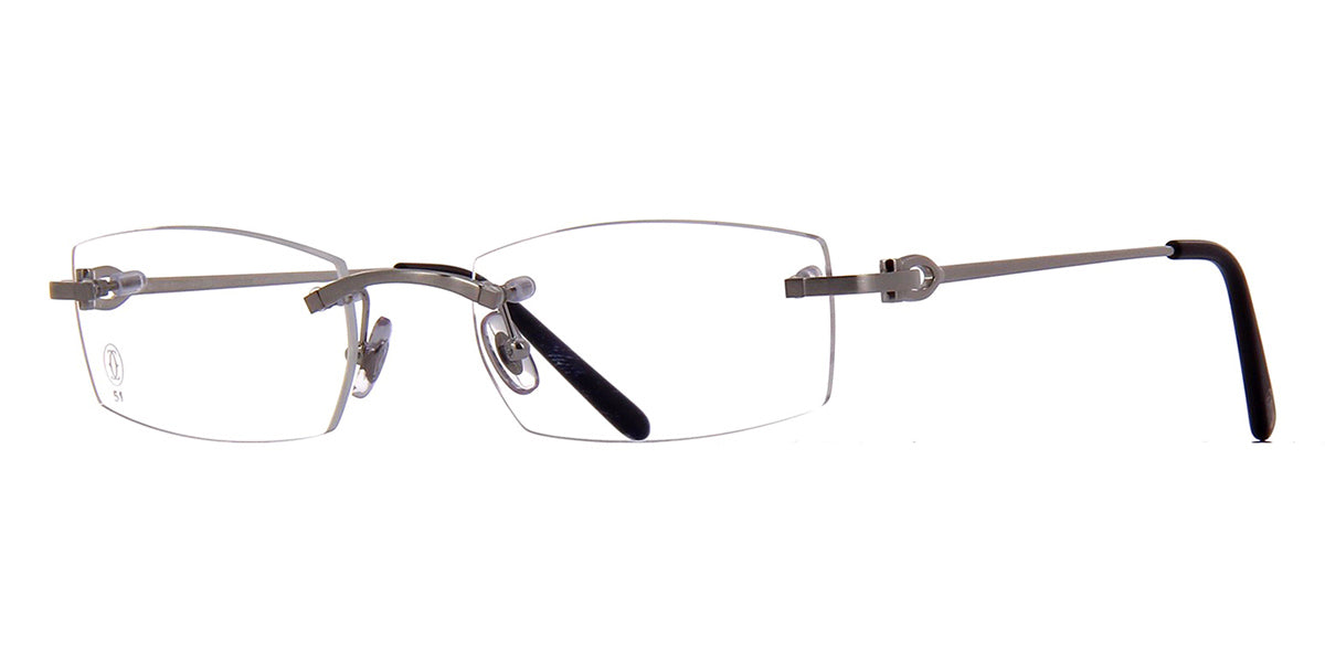 Cartier - Signature C Silver Rimless Unisex Eyeglasses - 51mm
