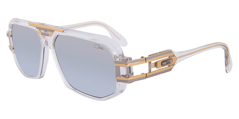 Cazal Legends 675 Sunglasses For Men - Crystal/Gold Frame With Silver Mirror Lenses, 60mm