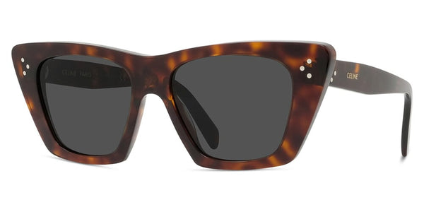 CELINE CL401871 52A Havana Cat Eye Sunglasses With Grey Lenses - US