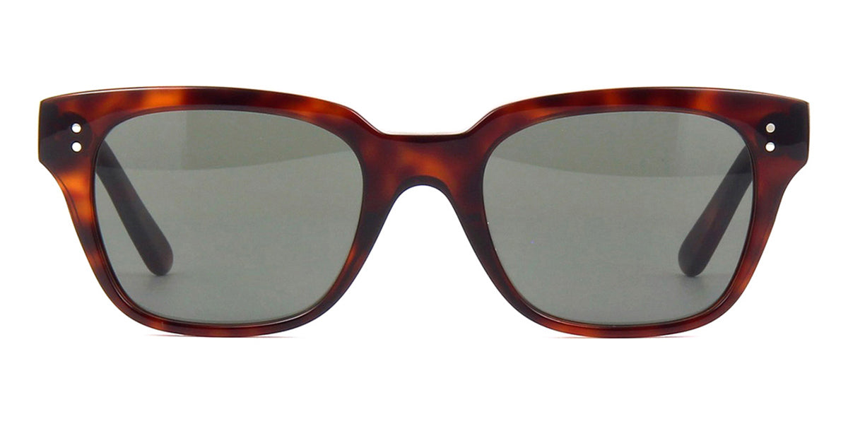CELINE CL40061I 54N Dark Havana Rectangular Sunglasses With Green 