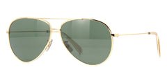 CELINE CL40062U 30N Gold Metal Aviator Sunglasses With Green ...