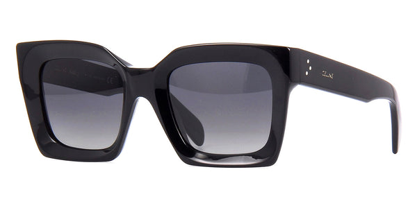 CELINE - CL40130F Dark Gray Dark Brown Plastic Sunglasses Celine Acetate Square Polarized Sunglasses CL40130F Black  main image 2