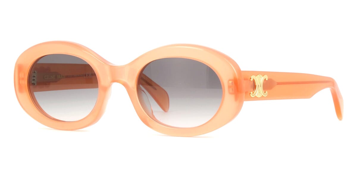 CELINE Orange Crystal Round CL40194U 42B Sunglasses With Gold Triomphe - US