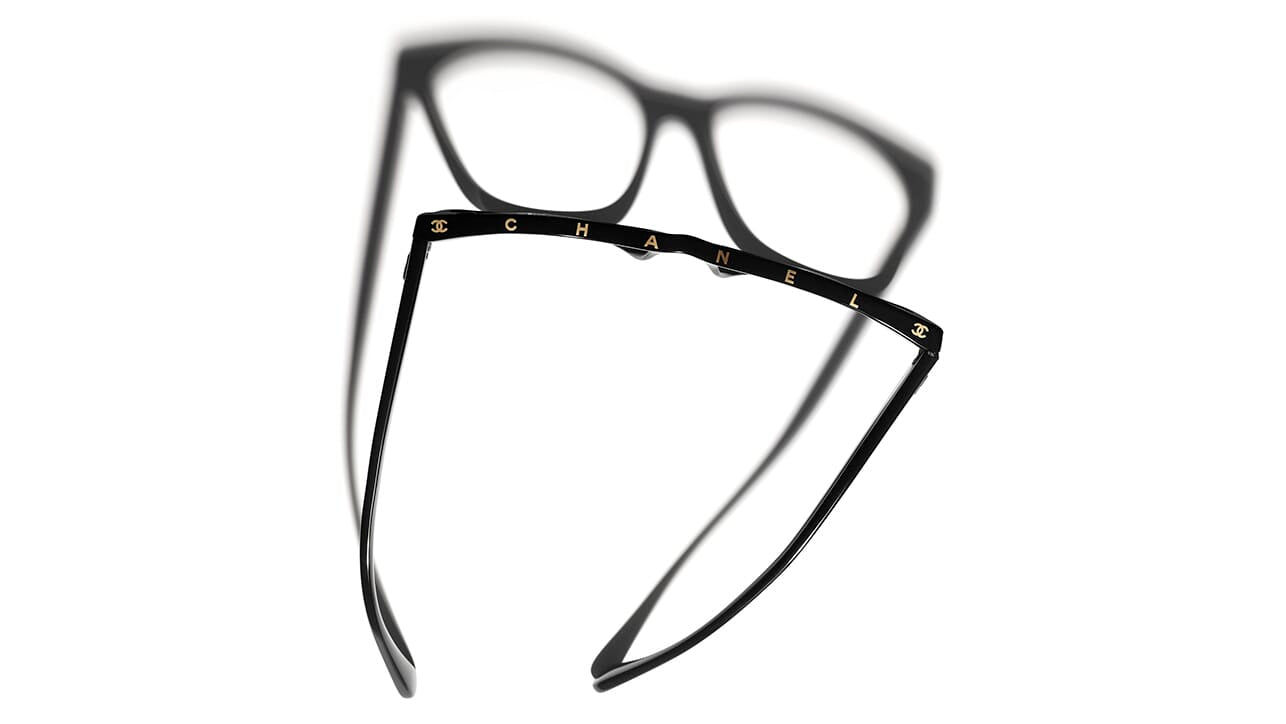 Eyeglasses CHANEL CH 3449B C622 53/16 Woman Noir / Doré rectangle frames  Full Frame Glasses trendy 53mmx16mm 318$CA
