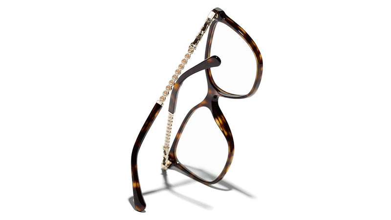 CHANEL Eyeglass Frames c.3432 501 Pantos Black Glasses 47 mm Case
