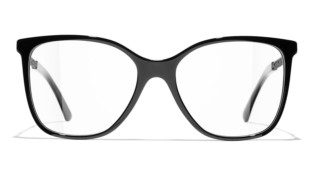 CHANEL 3408Q Square Metal & Calfskin Glasses