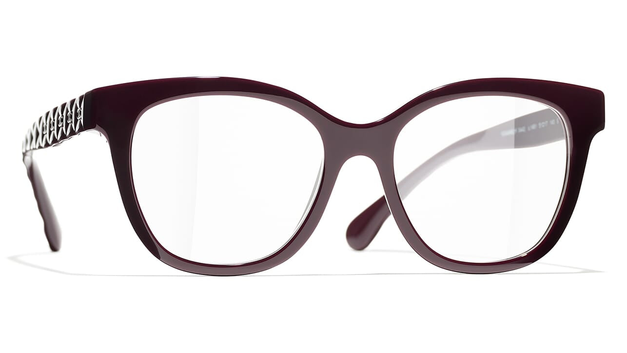 Chanel Eyeglasses Frames 3341 c.1556 Black Brown Cat Eye Full Rim 52-16-140