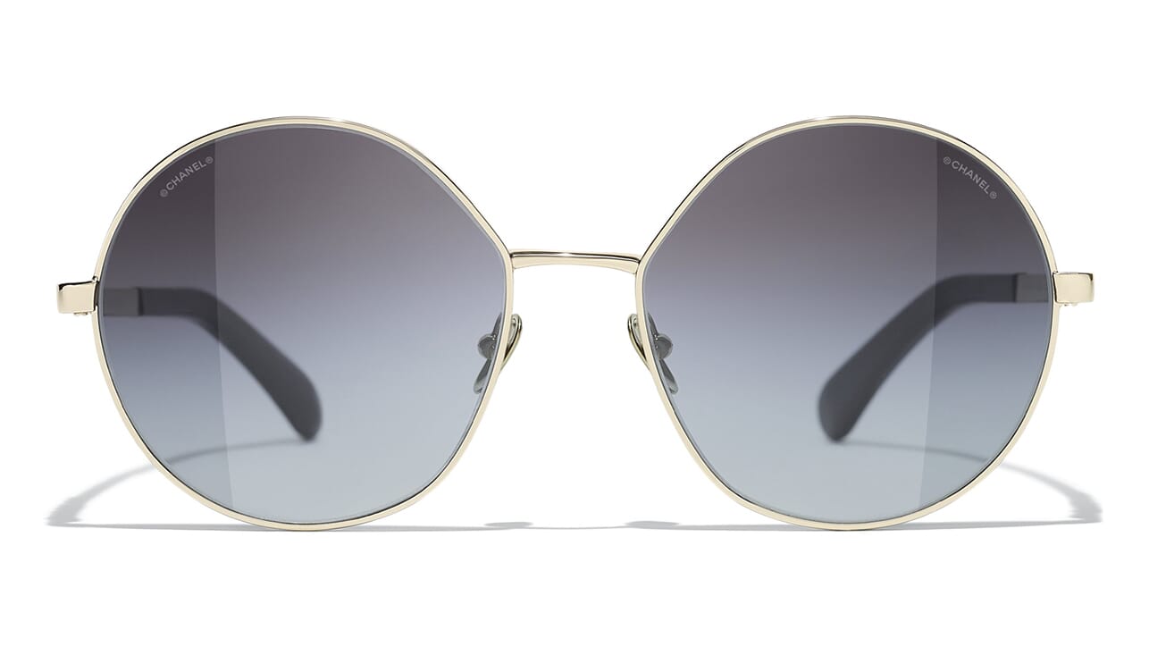 CHANEL black metal 4269 ROUND Sunglasses For Sale at 1stDibs