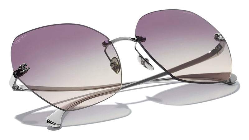 Fashionable Rimless Square Sunglasses For Women - Gradient Sun