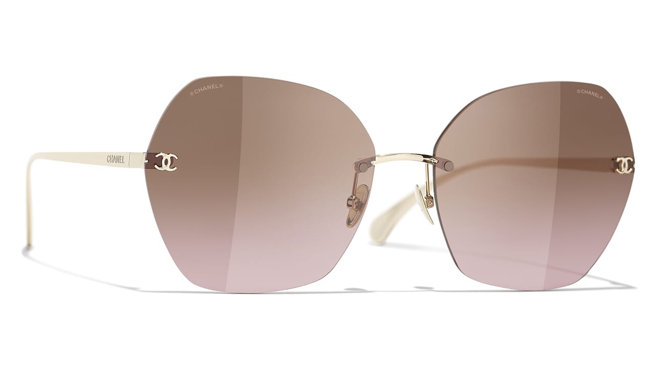 CHANEL Sunglasses CC Aviators Rimless Chelsea Vintage Couture