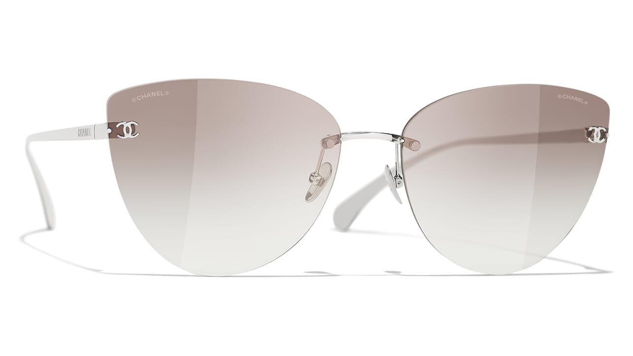 Deadstock 90s Vintage Rimless Y2k Sunglasses - Silver