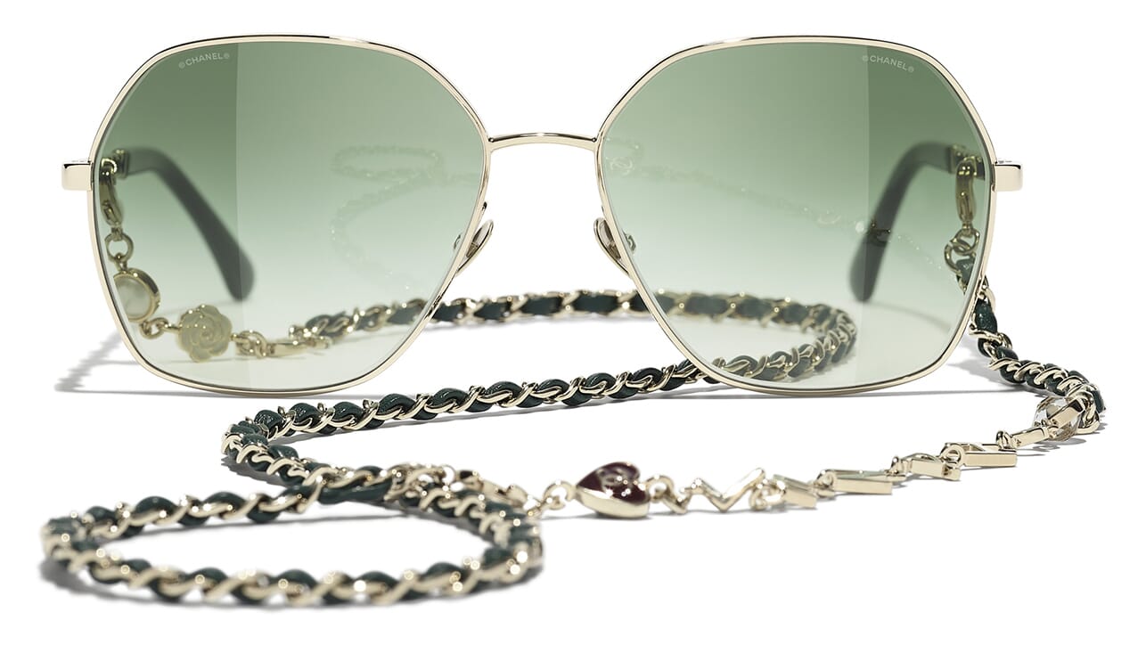 chanel white and black sunglasses