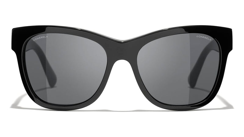 Chanel Rectangular Sunglasses With Chain Detail in Gray