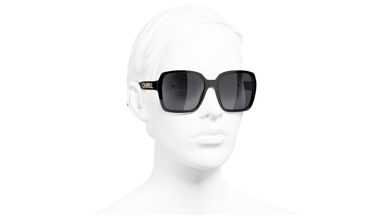 CHANEL Acetate Square Sunglasses 5408-A Black | FASHIONPHILE