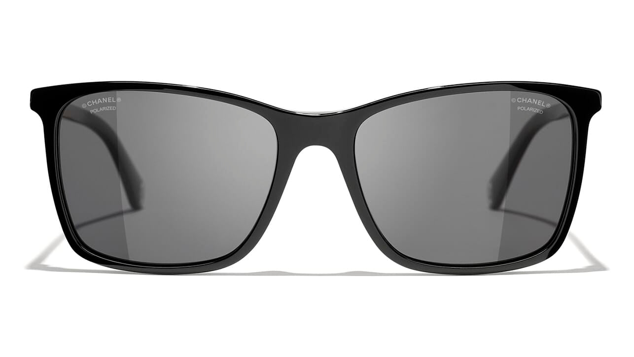 Chanel Sunglasses New Authentic 5484 c 760/S8 Black Gray Square Polarized