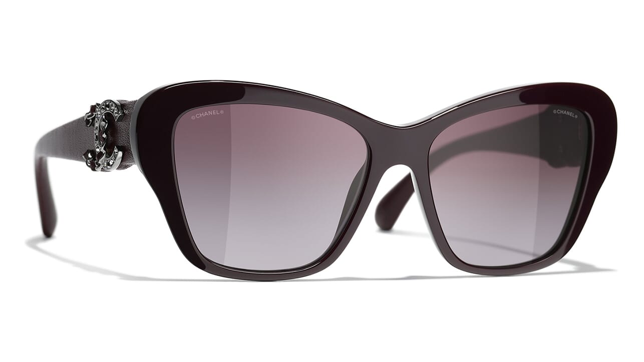 Authentic Chanel Black Lace Effect Sunglasses