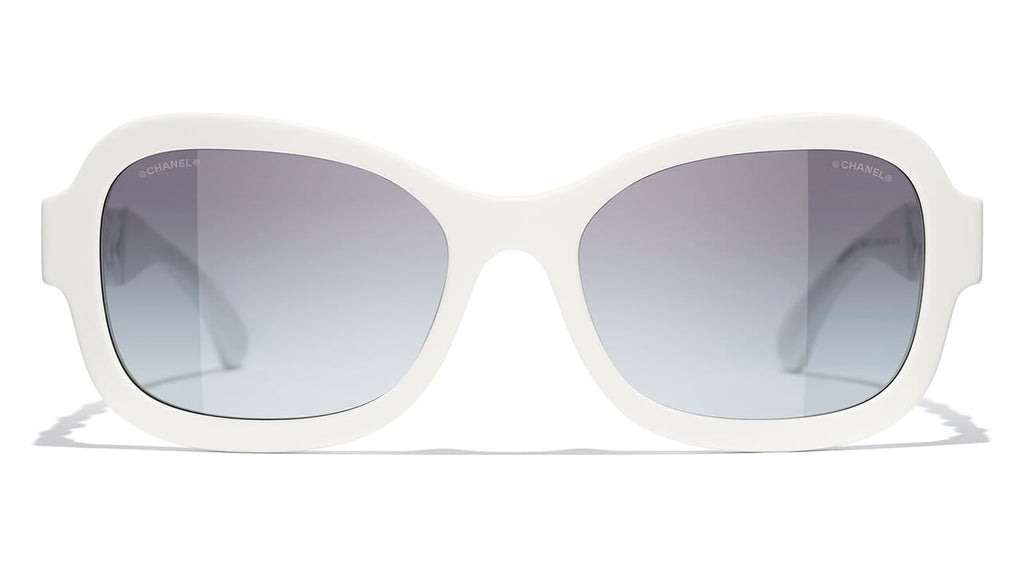 Chanel White Visor Sunglasses · INTO