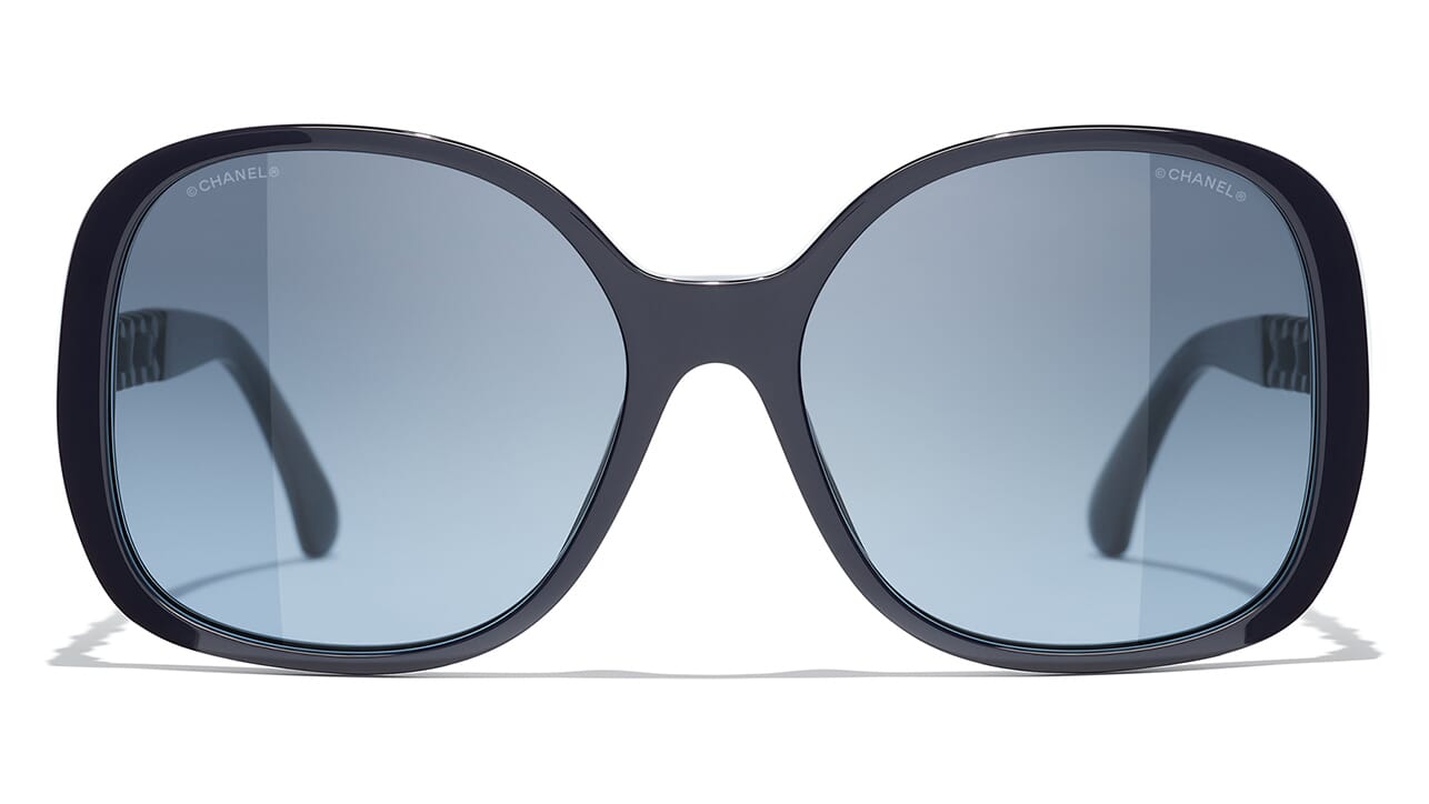 Chanel 2000s Blue Tinted Rare Visor Sunglasses · INTO