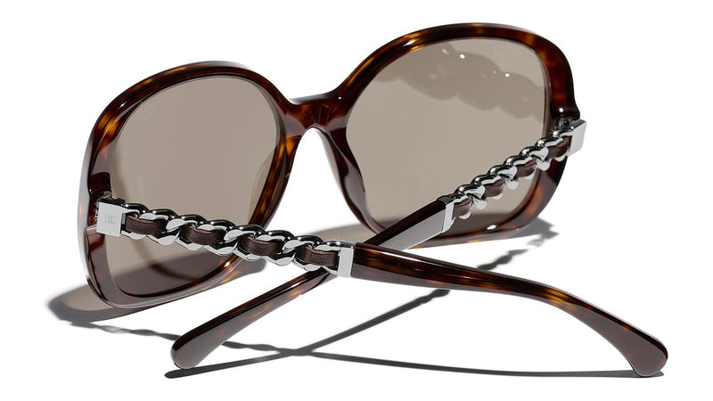 Black Chain-Link Oversized Butterfly Sunglasses - CHARLES & KEITH IN