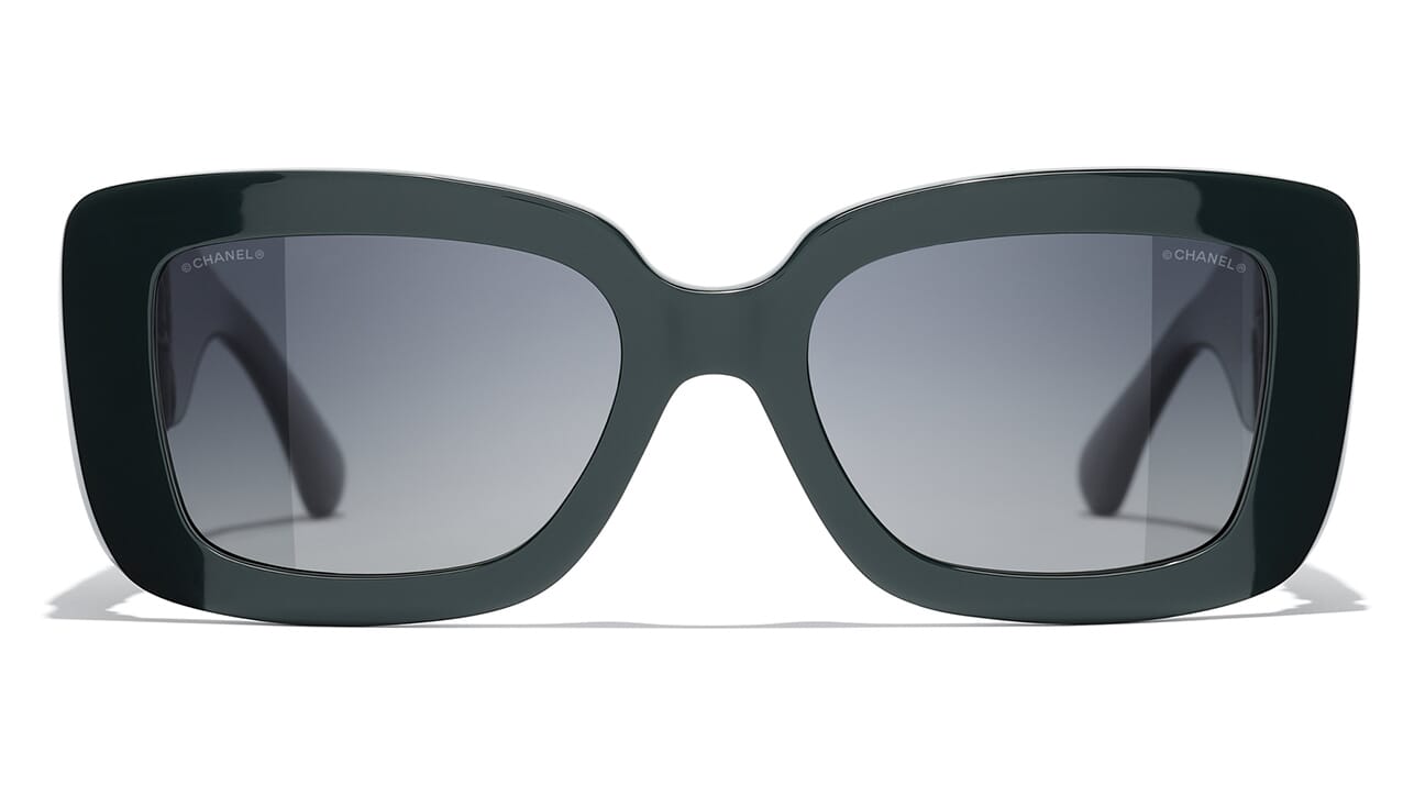 CHANEL 5210Q Square Acetate & Lambskin Sunglasses