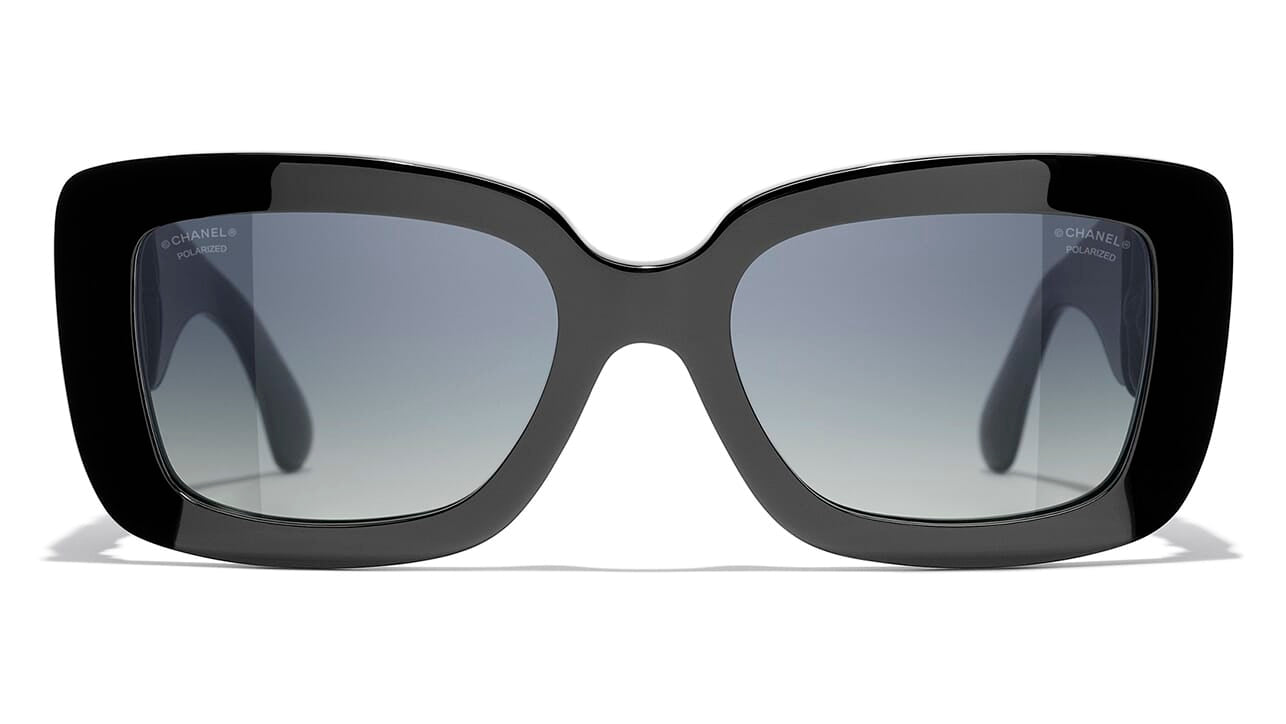 CHANEL Acetate Calfskin Polarized Square Sunglasses 5473-Q-A Black 1277472
