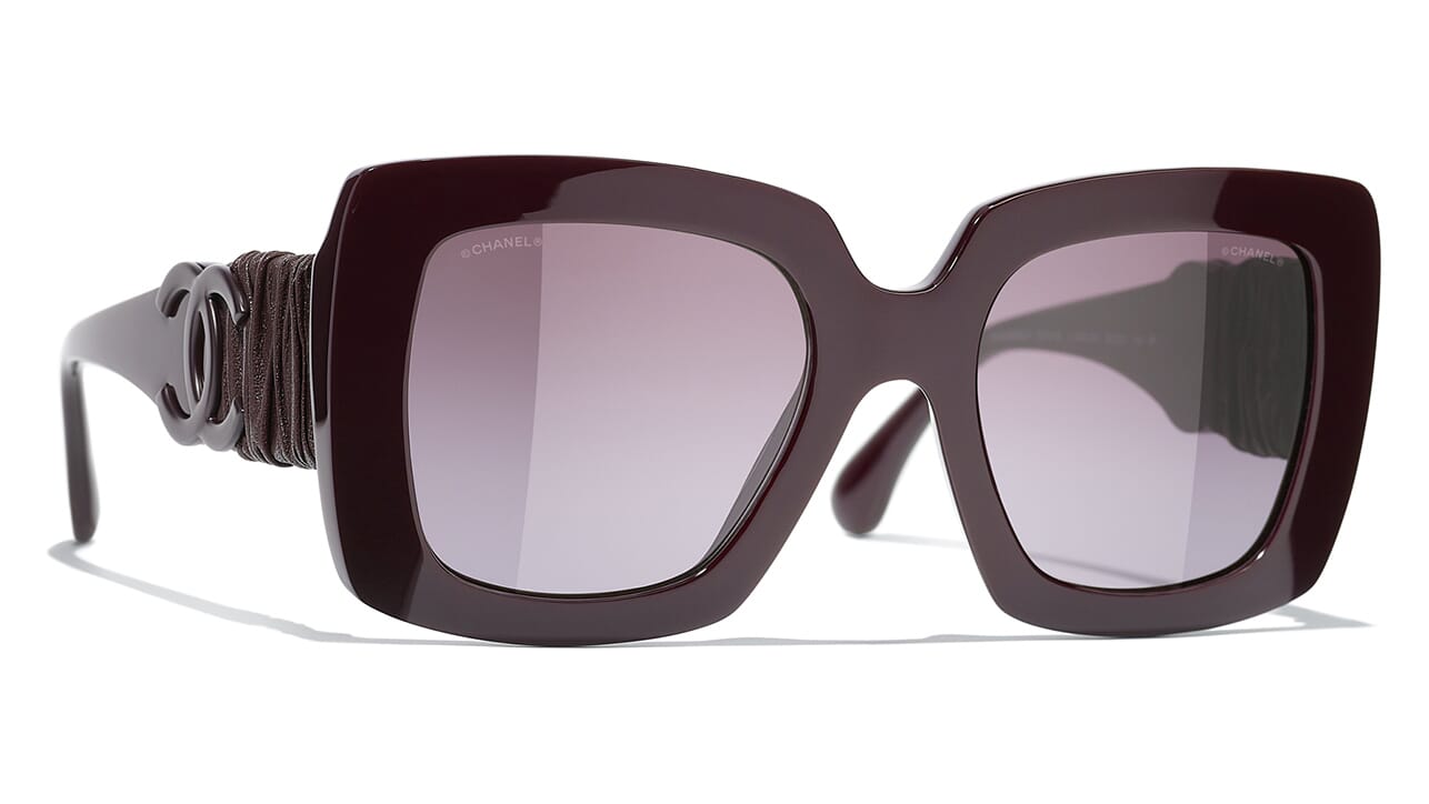 Sunglasses: Square Sunglasses, acetate & diamanté — Fashion