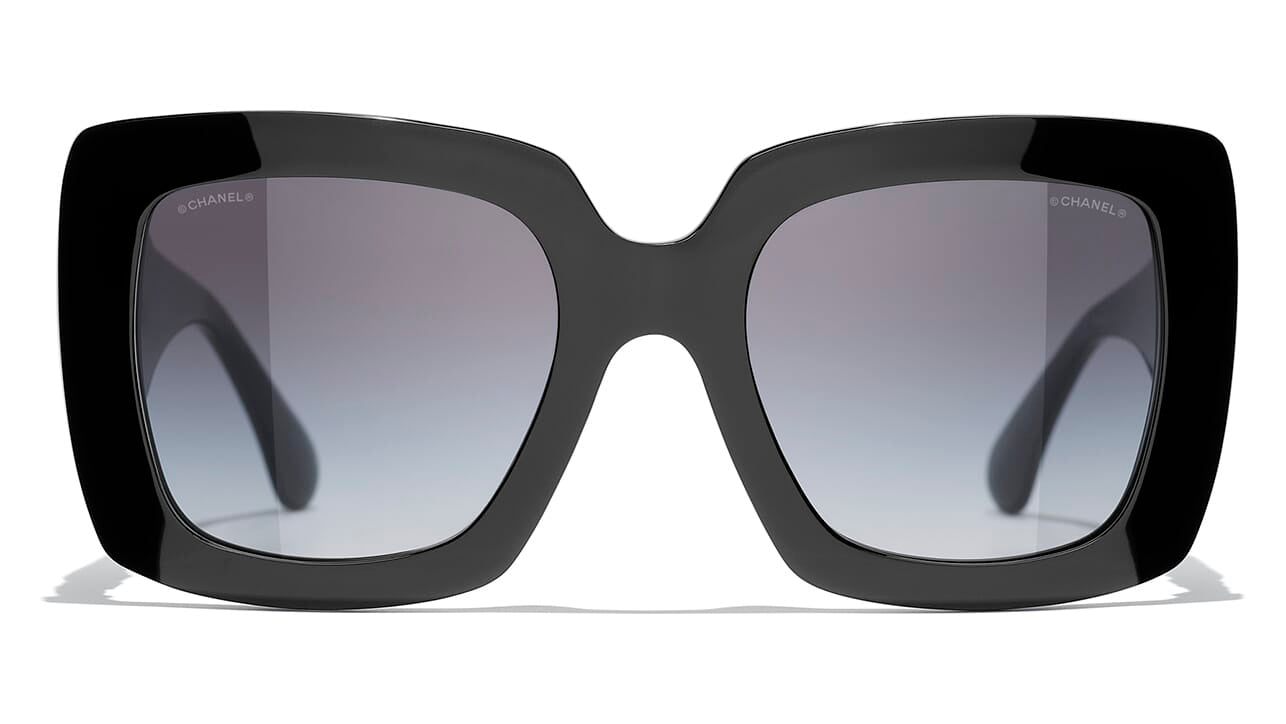 Chanel Clear/Black Gradient 71096 Pearl Cateye Sunglasses Chanel