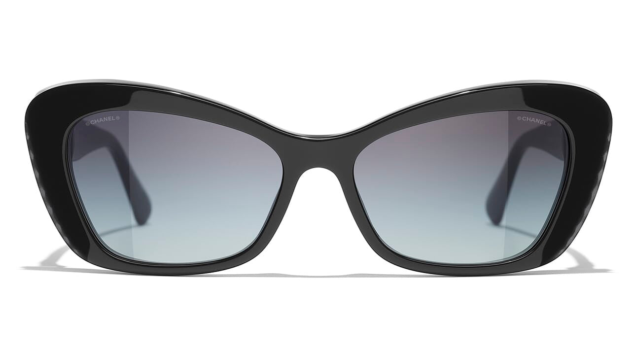 CHANEL Okulary przeciwsłoneczne o kształcie kocich oczu kolor c660s6 –  przezroczysty / szary gradient