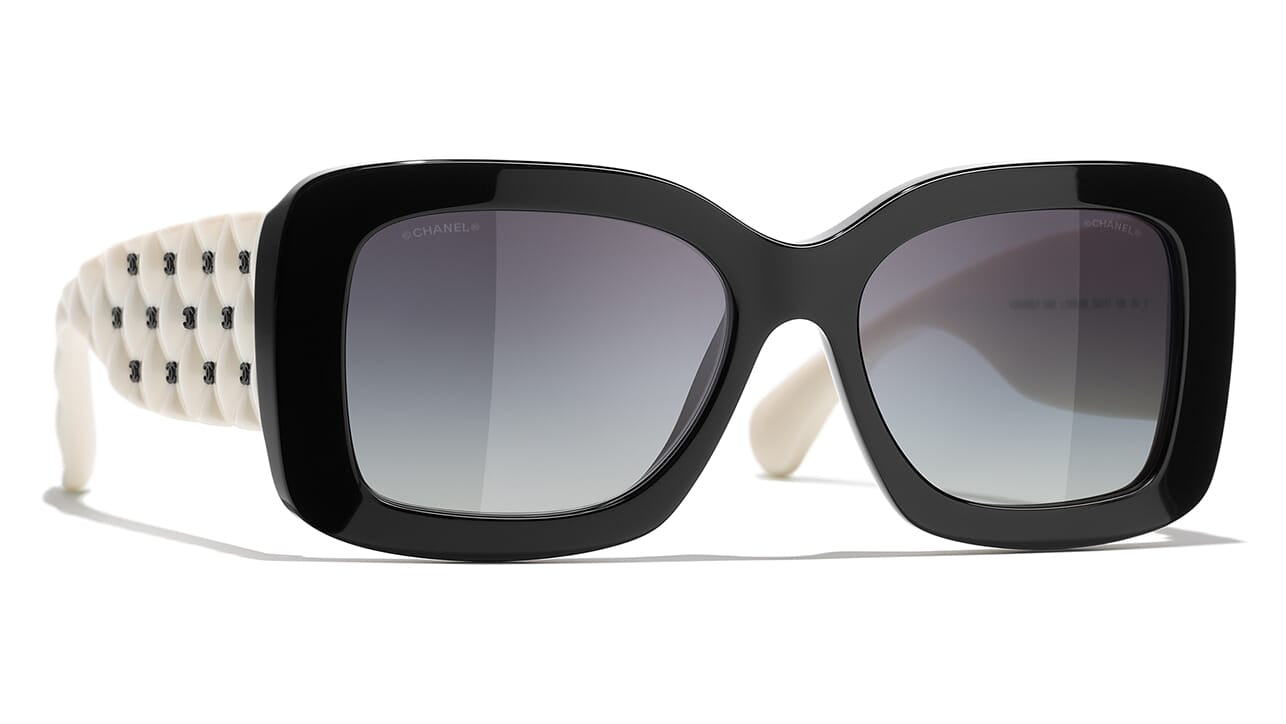 CHANEL 4265Q Round Metal & Calfskin Sunglasses