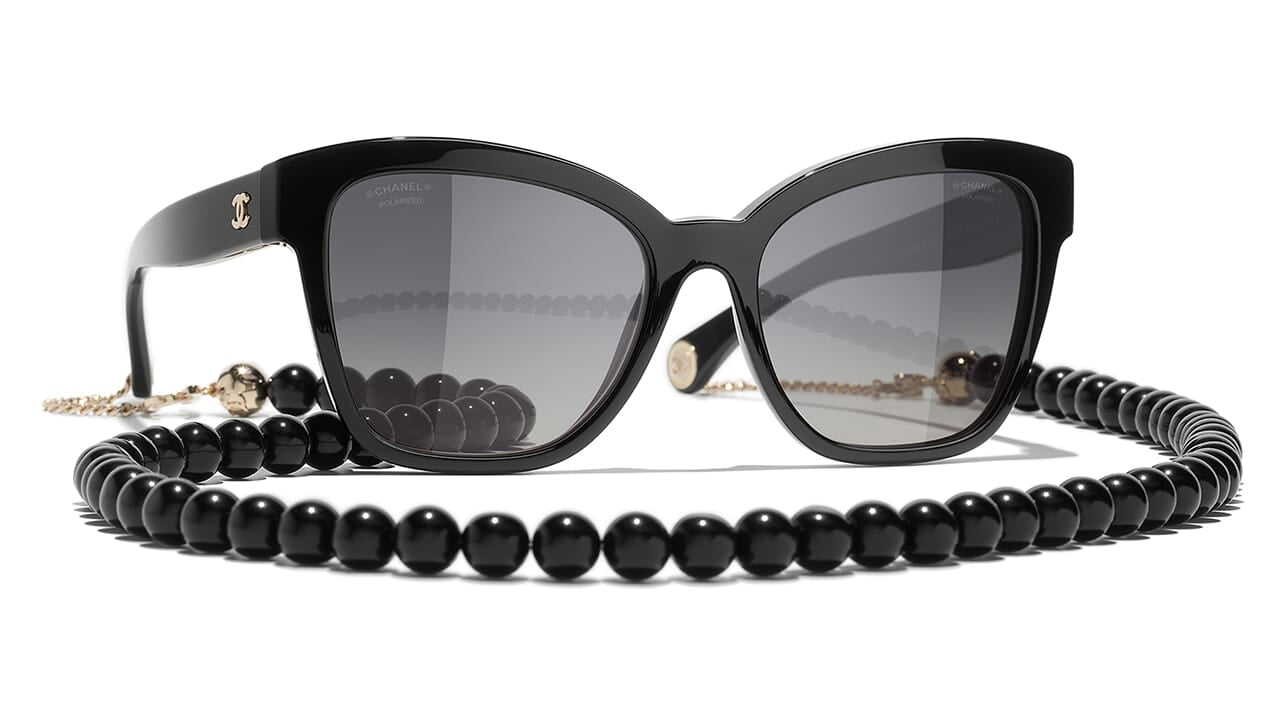 Chanel Sunglasses Black Square Chain, Online Boutique