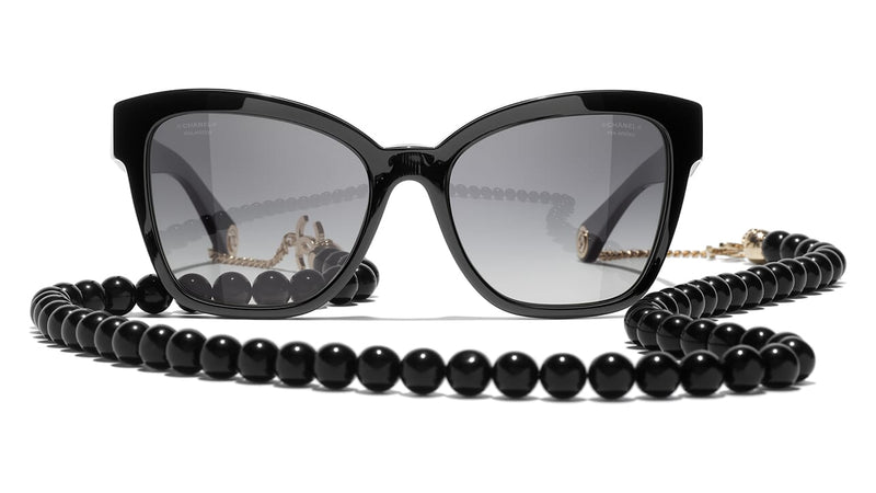 Chanel 5435 C622/S6 Black & Gold Rectangle Sunglasses