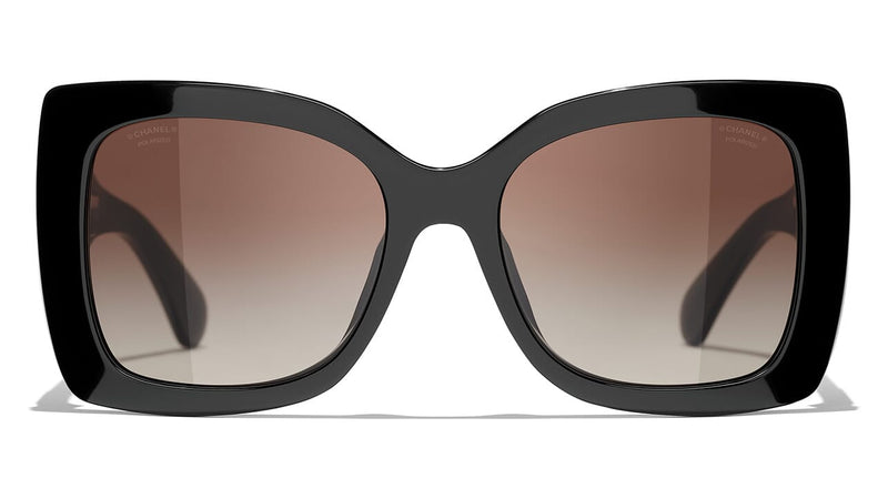 Chanel sunglasses eyewear square shape ladies black acetate