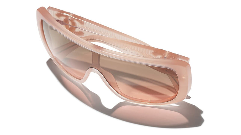 Chanel, black shield sunglasses with pearl - Unique Designer Pieces