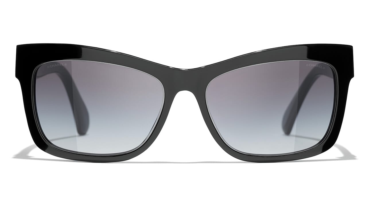 CHANEL, Accessories, Chanel Sunglasses New Black Logo Grey Polarized  Ch5422b C5t8 53 17 140