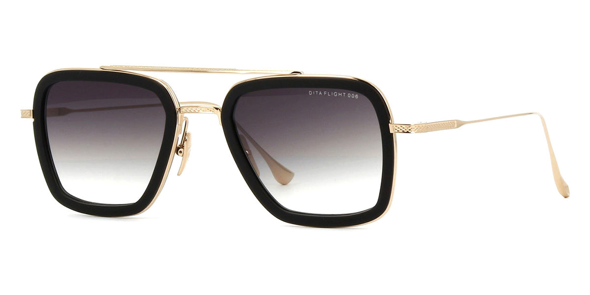 DITA Flight .006 7806 B Black & Gold Sunglasses With Grey Lenses - US