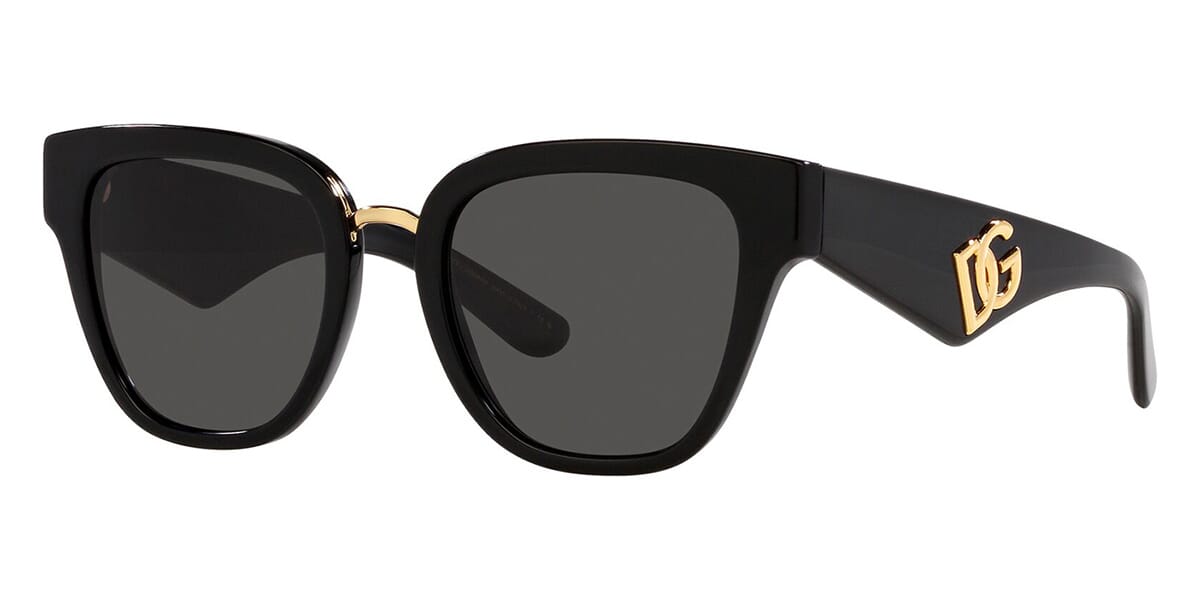 Dolce & Gabbana DG 6187 501/87 Womens Rectangle Sunglasses D&G Logo on  Black 53mm